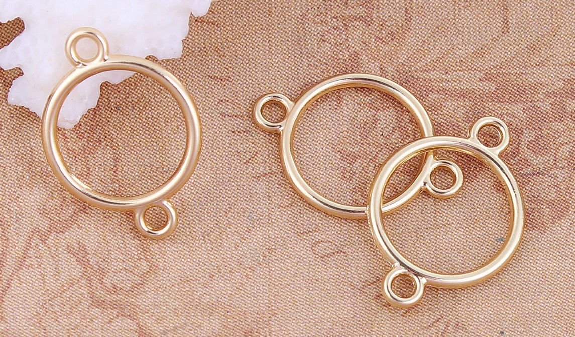 Charm Connector ,  Cirlcle gold