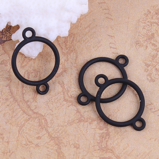 Charm Connector ,  Cirlcle Black