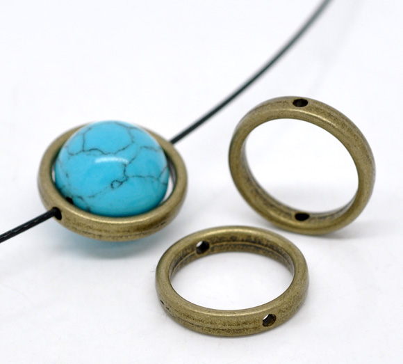 Bead / Connector ,  Cirlcle Bronze