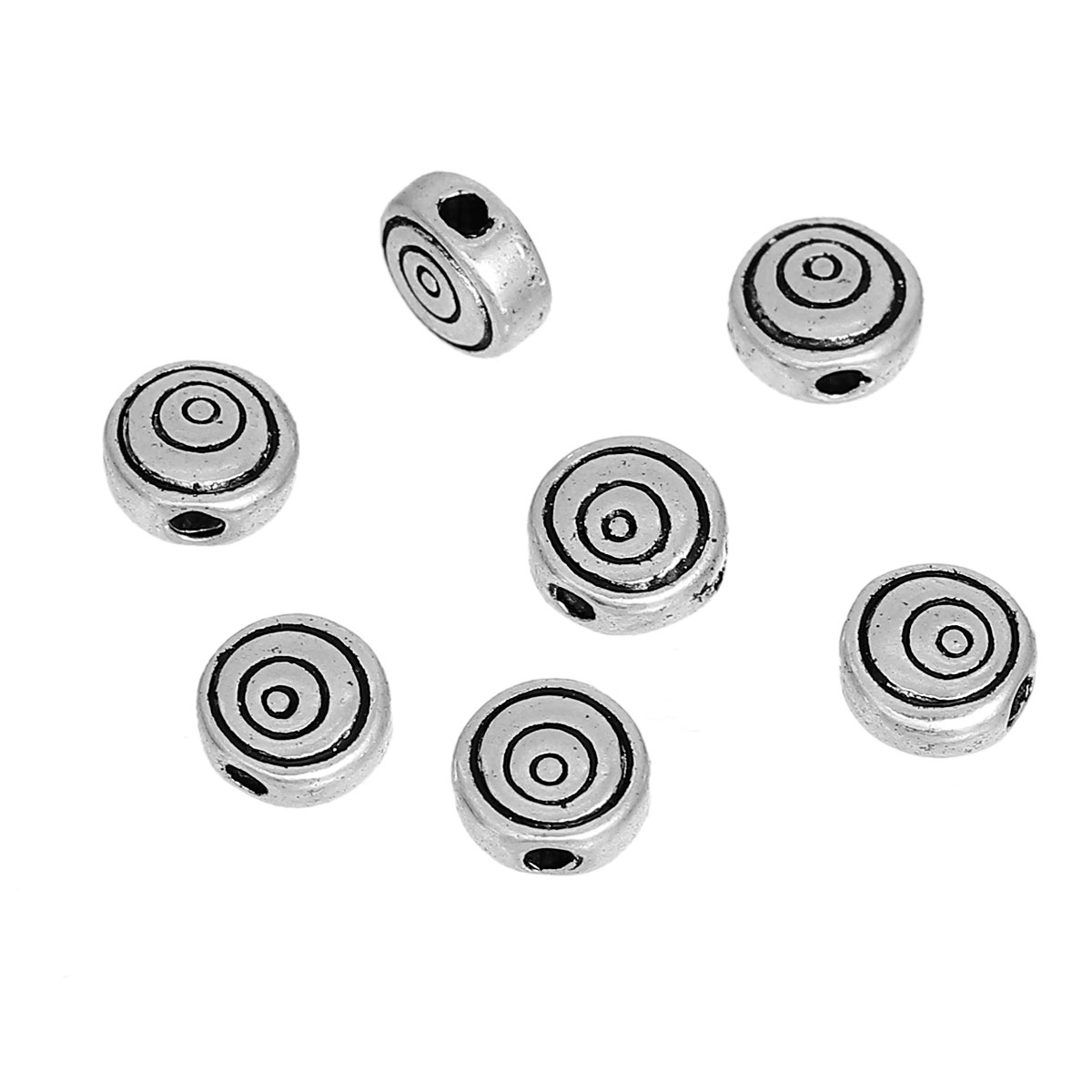Spacer bead   Silver,  Round rings