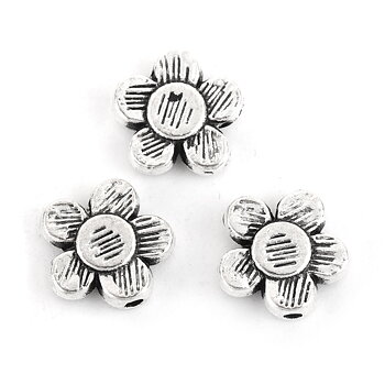 Spacer bead   Silver,   Flower