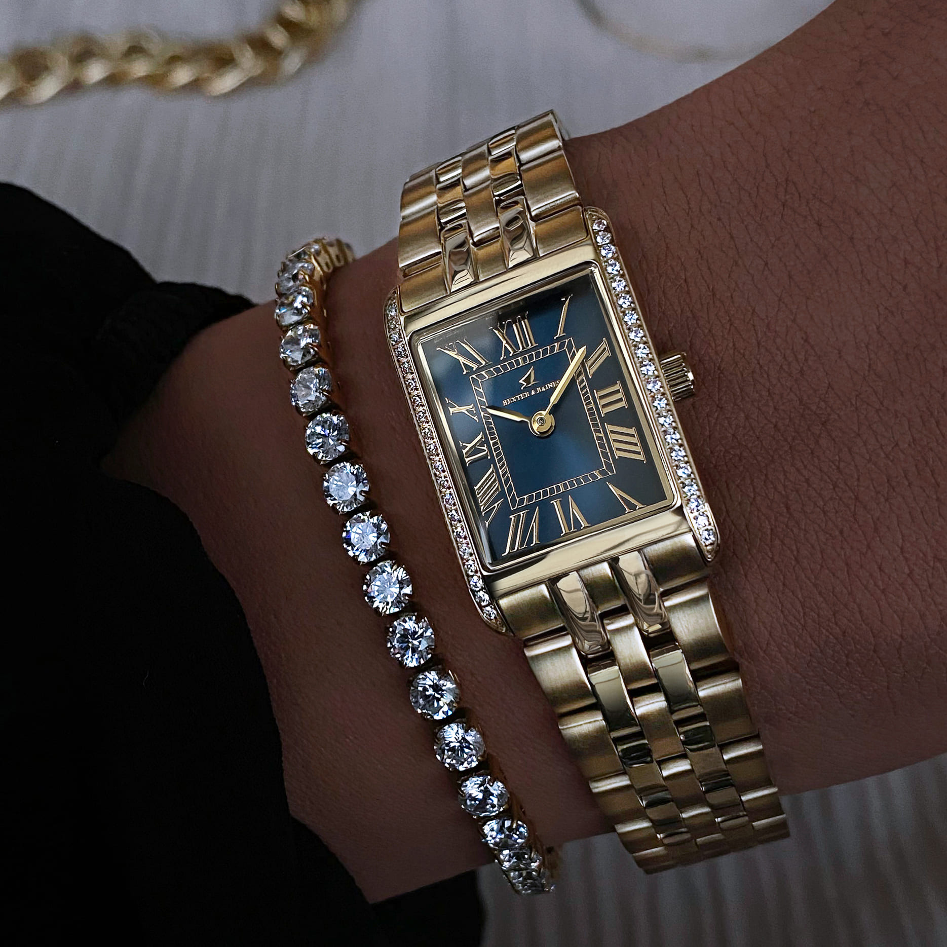 Gala Pave Gold Navy Blue