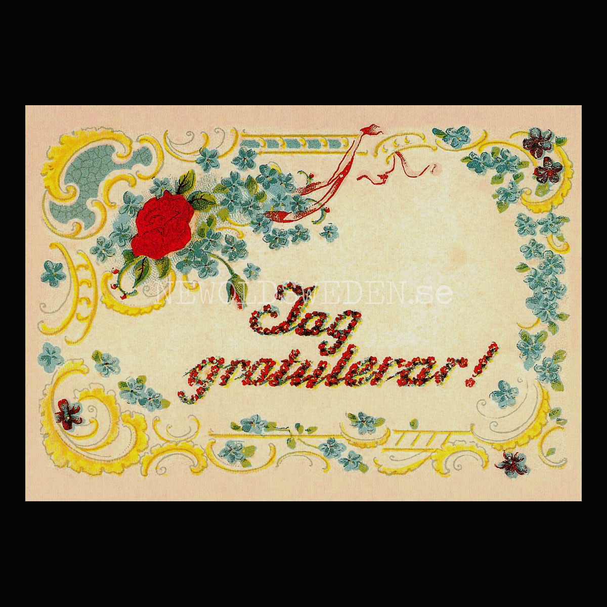 Jag gratulerar!  - Vykort A5
