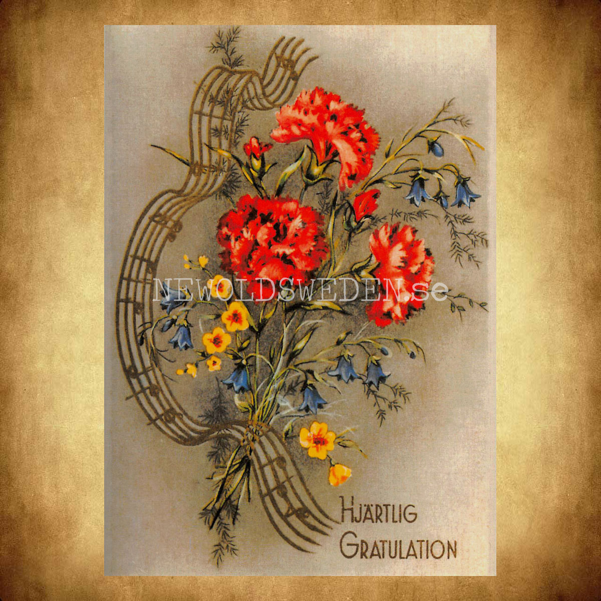 Hjärtlig Gratulation - Vykort A5 - 2
