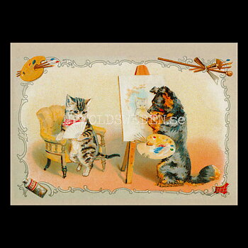 Hund och Katt - Vykort A5