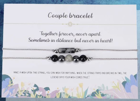Par Armband - Couple Bracelet - Onyx/Hematit/ Jaspis