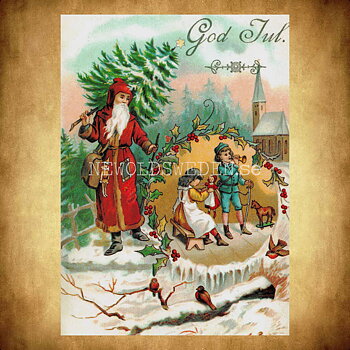 Julkort - Motiv från början 1900-talet - Vykort A5