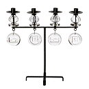 Erik Höglund (1960s) Metal Candleholder with Clear Glass Details 44 cm SH53