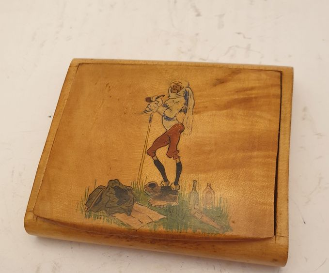 Tobacco box birch with cartoon character - 2