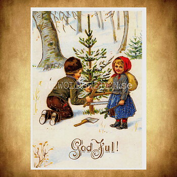 Julkort - Motiv från början 1900-talet - Vykort A5