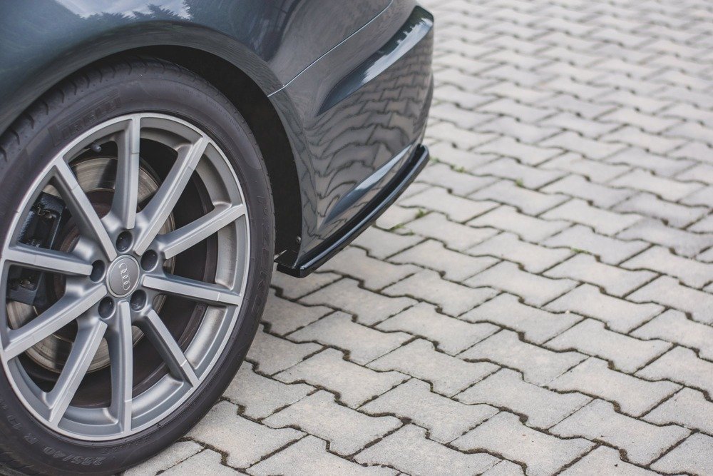 Bakre Sidosplitters Audi A6 C7 Avant S-Line/ S6 C7 Facelift / ABS Blank Svarta - 6