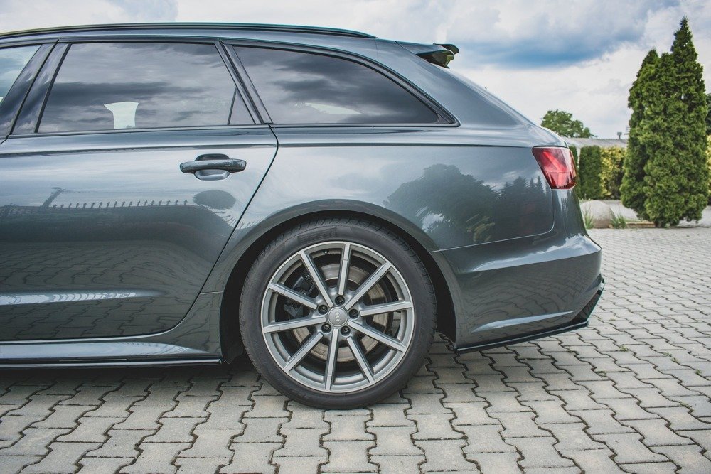 Bakre Sidosplitters Audi A6 C7 Avant S-Line/ S6 C7 Facelift / ABS Blank Svarta - 7