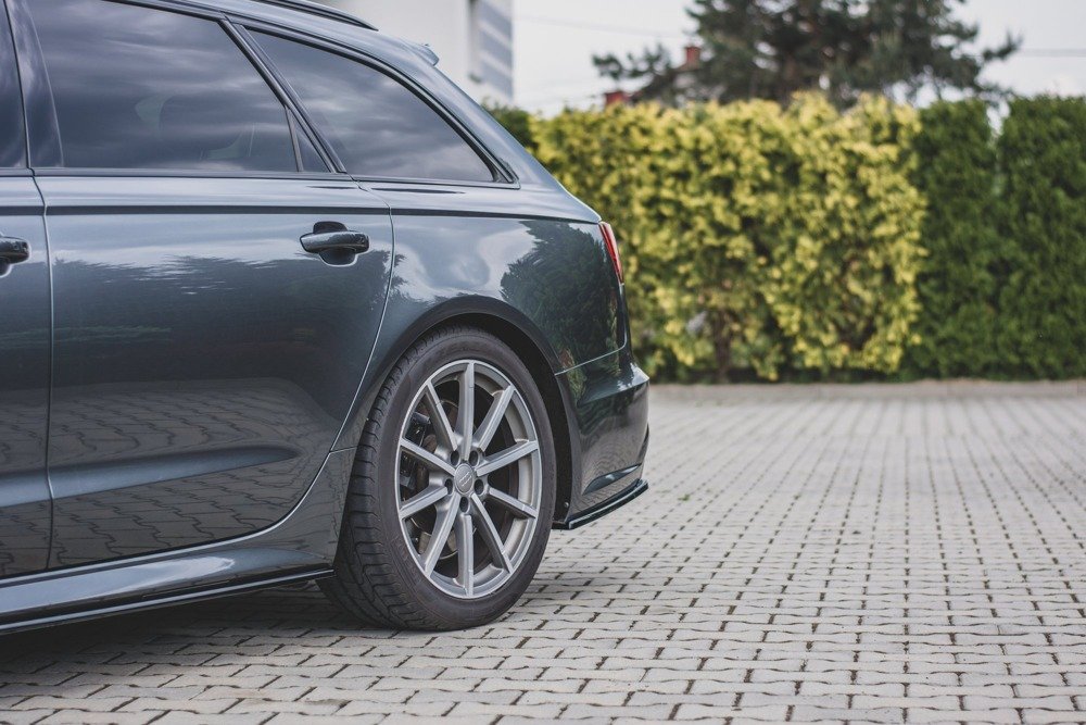 Bakre Sidosplitters Audi A6 C7 Avant S-Line/ S6 C7 Facelift / ABS Blank Svarta - 3