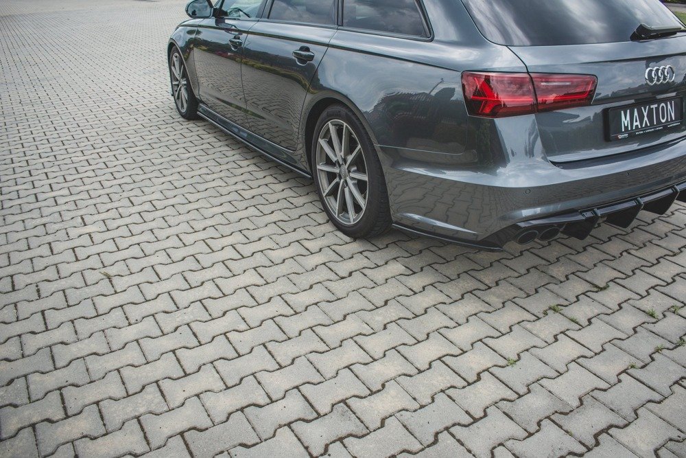 Bakre Sidosplitters Audi A6 C7 Avant S-Line/ S6 C7 Facelift / ABS Blank Svarta - 5