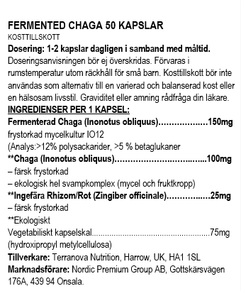 Fermented Chaga (sprängticka)  50 caps - 2