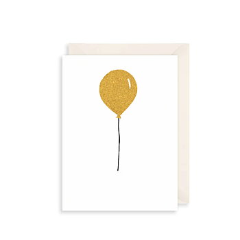 Golden Balloon Greetings Card