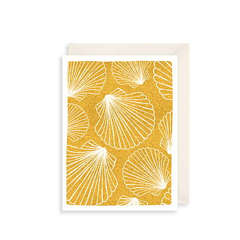 Golden Seashells Greetings Card