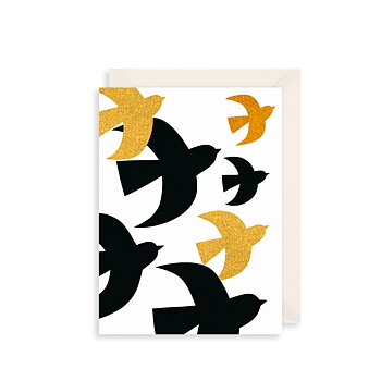 Golden Flock Greetings Card
