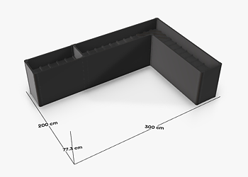DaVinci blomlåda i L-form 300/200 cm. 