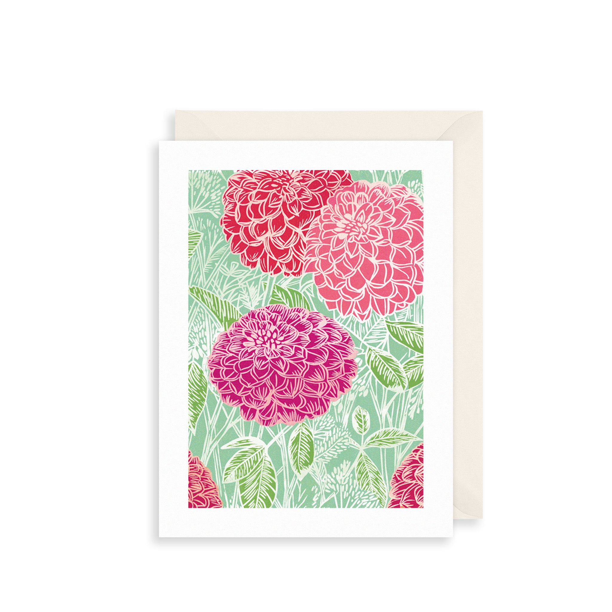 Pink Dahlia Greetings Card