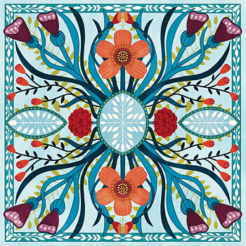 Pale Blue Floral, Greeting Card