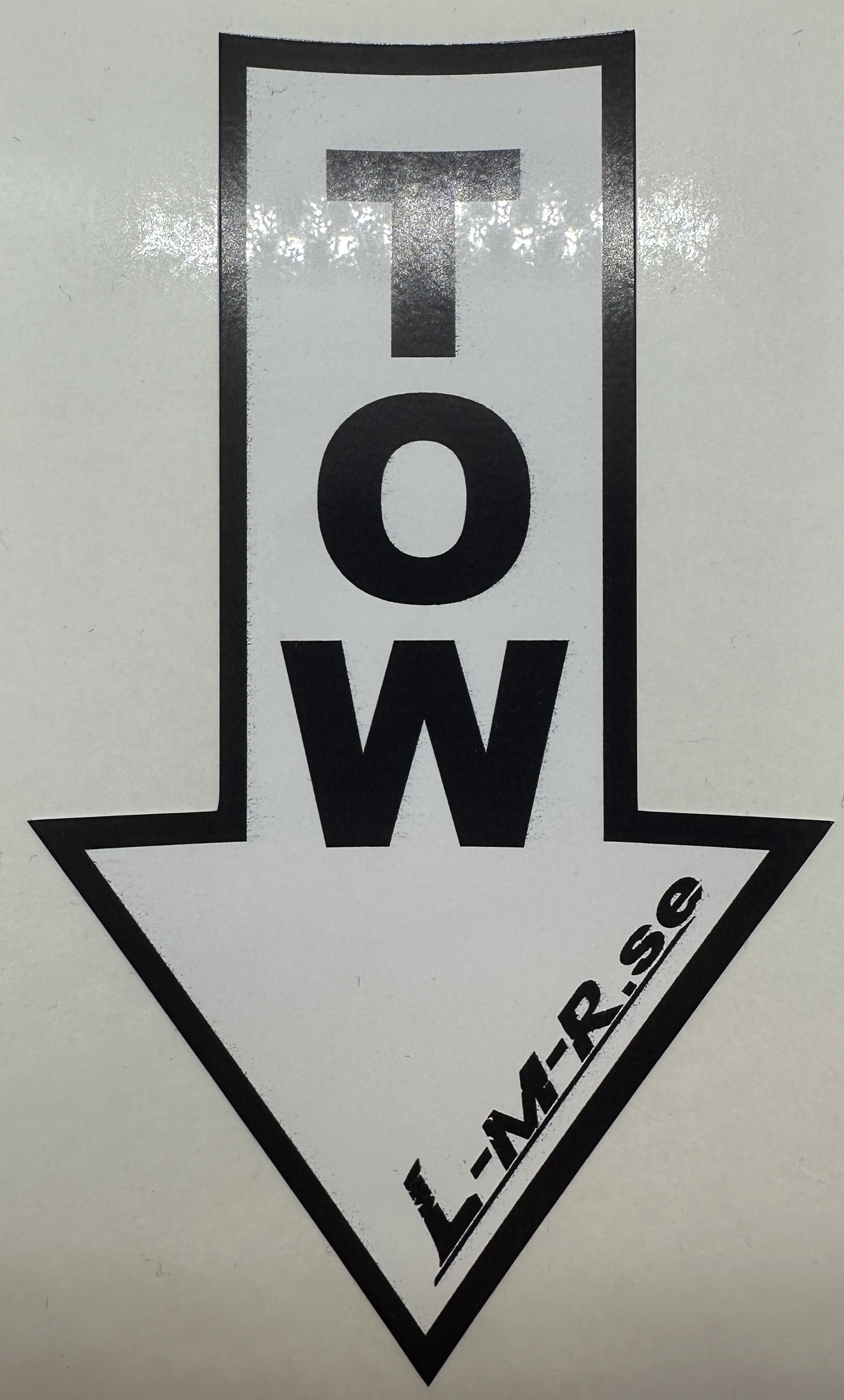 TOW / Bogseringsögla Dekal / Sticker - VIT
