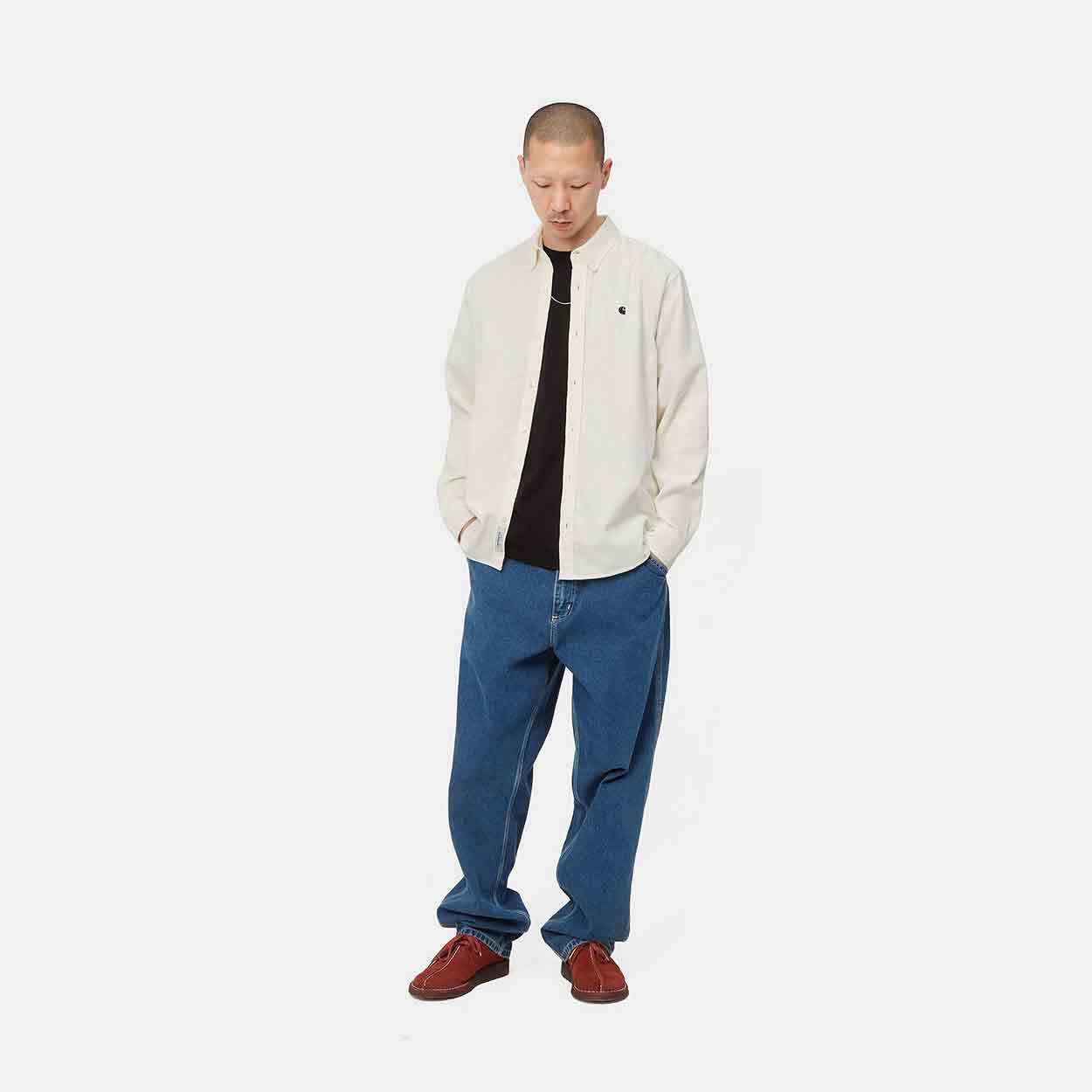 Carhartt WIP - Madison Fine Cord Long Sleeve Shirt Wax/Black - 4