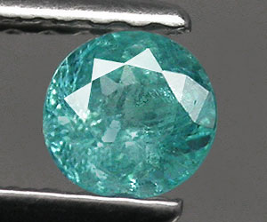 Hermosa apatita azul paraiba natural de corte redondo de 4,2 mm