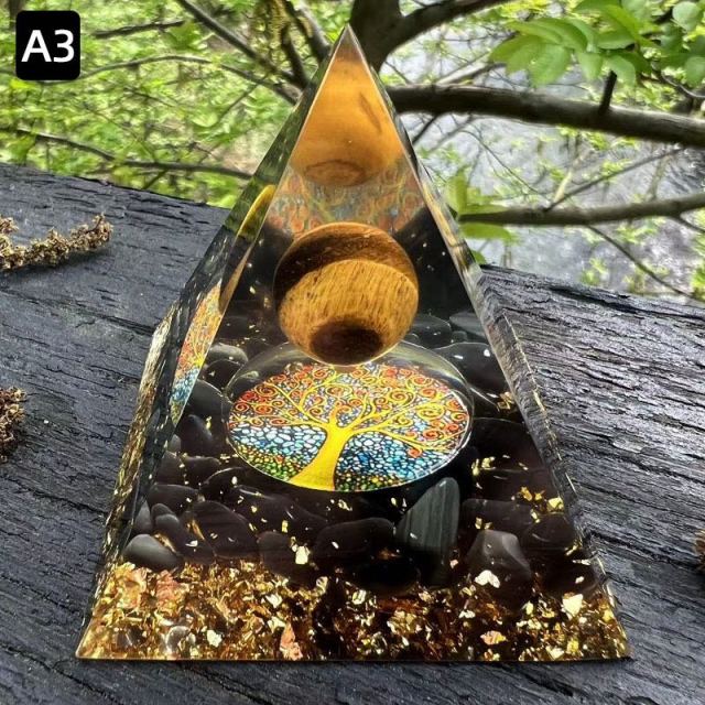 Lotus Orgonit Pyramider med Livetsträd  eller Metatron - 3