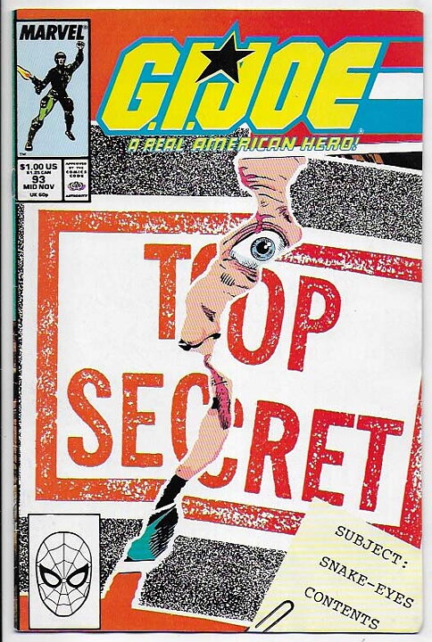 G.I. Joe, A Real American Hero # 93 VF+ Snake-Eyes Revealed
