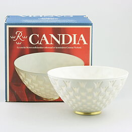 Gunnar Nylund (Candia 1933) White Bowl with Crown Relief 19 cm <with Box>