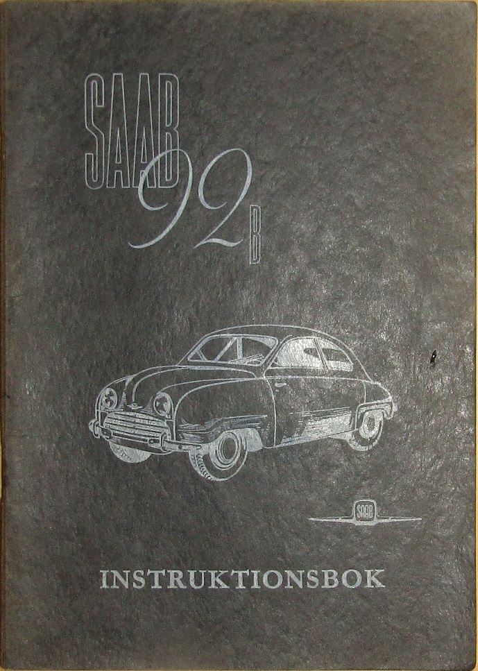 1954 SAAB 92 B Instruktionsbok