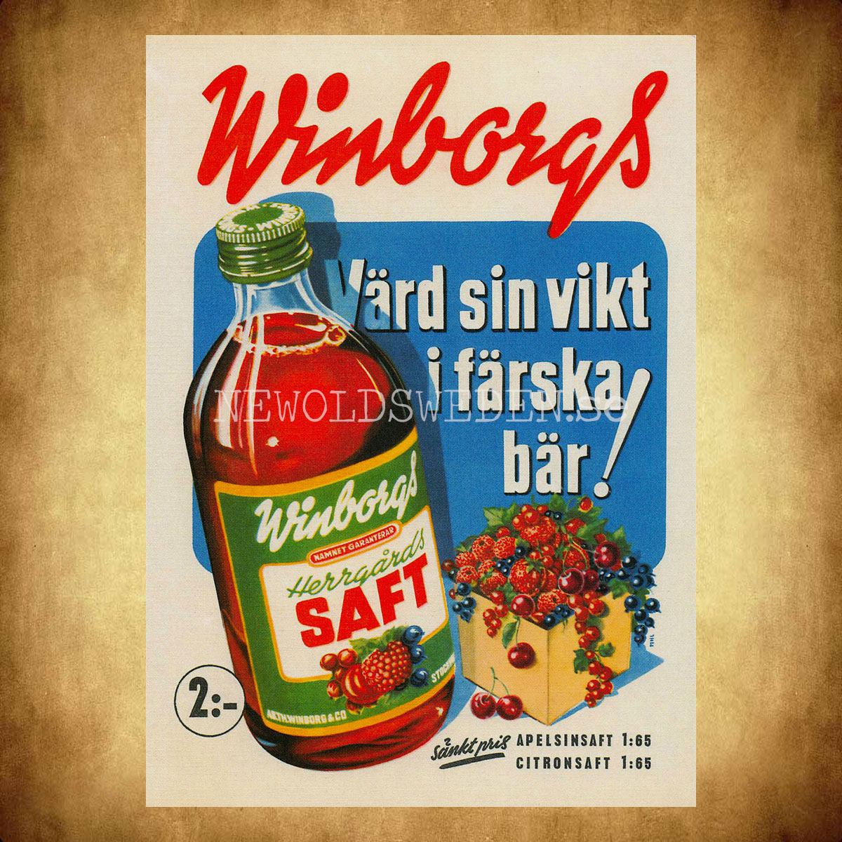 WINBORGS Herrgårds SAFT - Vykort A5 - 2
