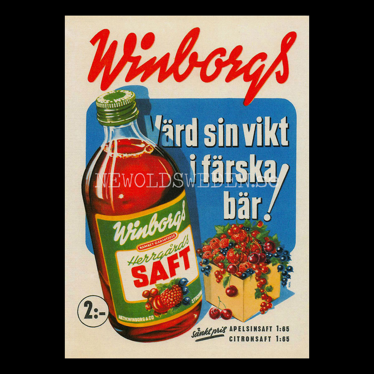 WINBORGS Herrgårds SAFT - Vykort A5