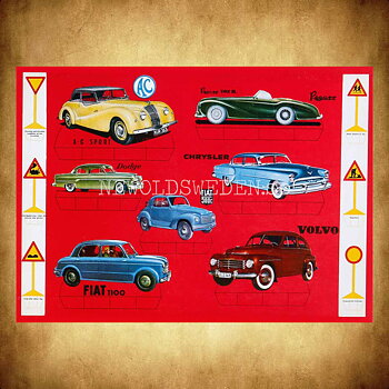 Klippkort VOLVO FIAT DODGE CHRYSLER AC PEGASO - Vykort A5