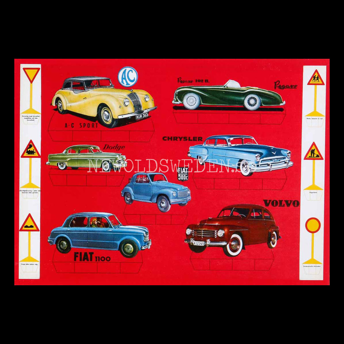 Klippkort VOLVO FIAT DODGE CHRYSLER AC PEGASO - Vykort A5