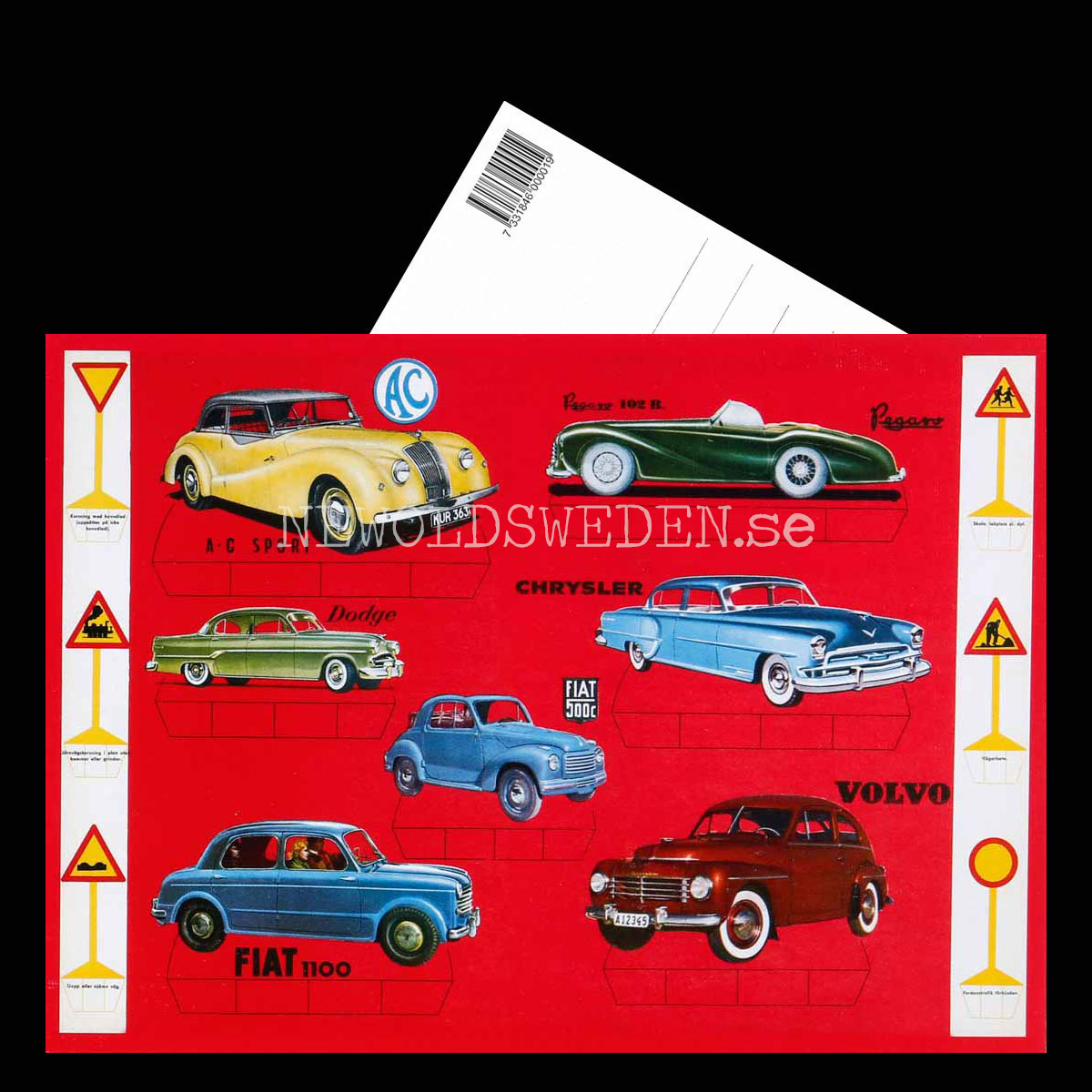 Klippkort VOLVO FIAT DODGE CHRYSLER AC PEGASO - Vykort A5 - 3
