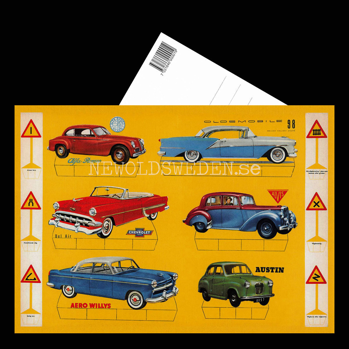 Klippkort AUSTIN AERO WILLYS CHEVROLET ALVIS ALFA ROMEO OLDSMOBILE - Vykort A5 - 3