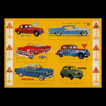 Klippkort AUSTIN AERO WILLYS CHEVROLET ALVIS ALFA ROMEO OLDSMOBILE - Vykort A5