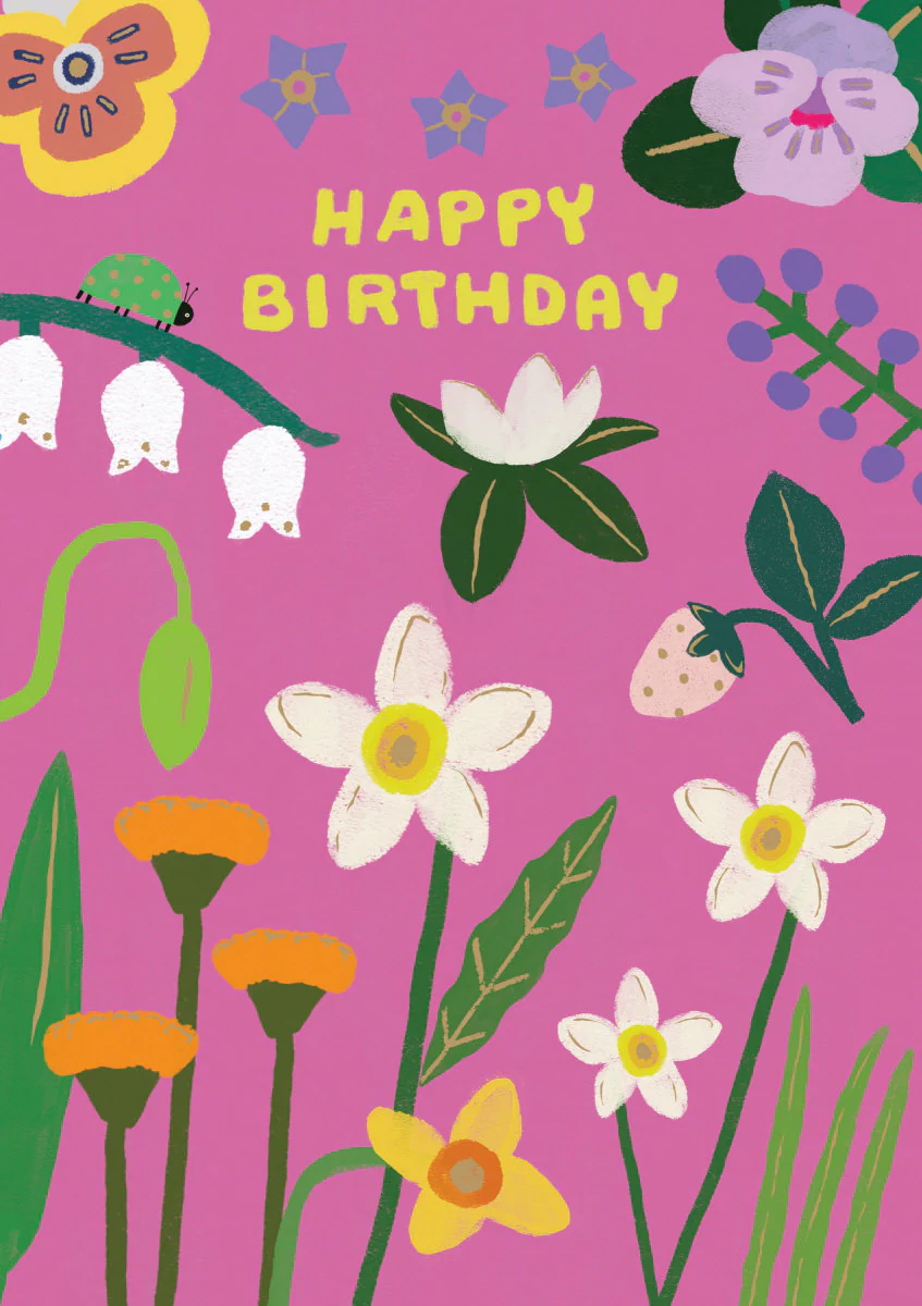 Floral in Pink Greeting Card