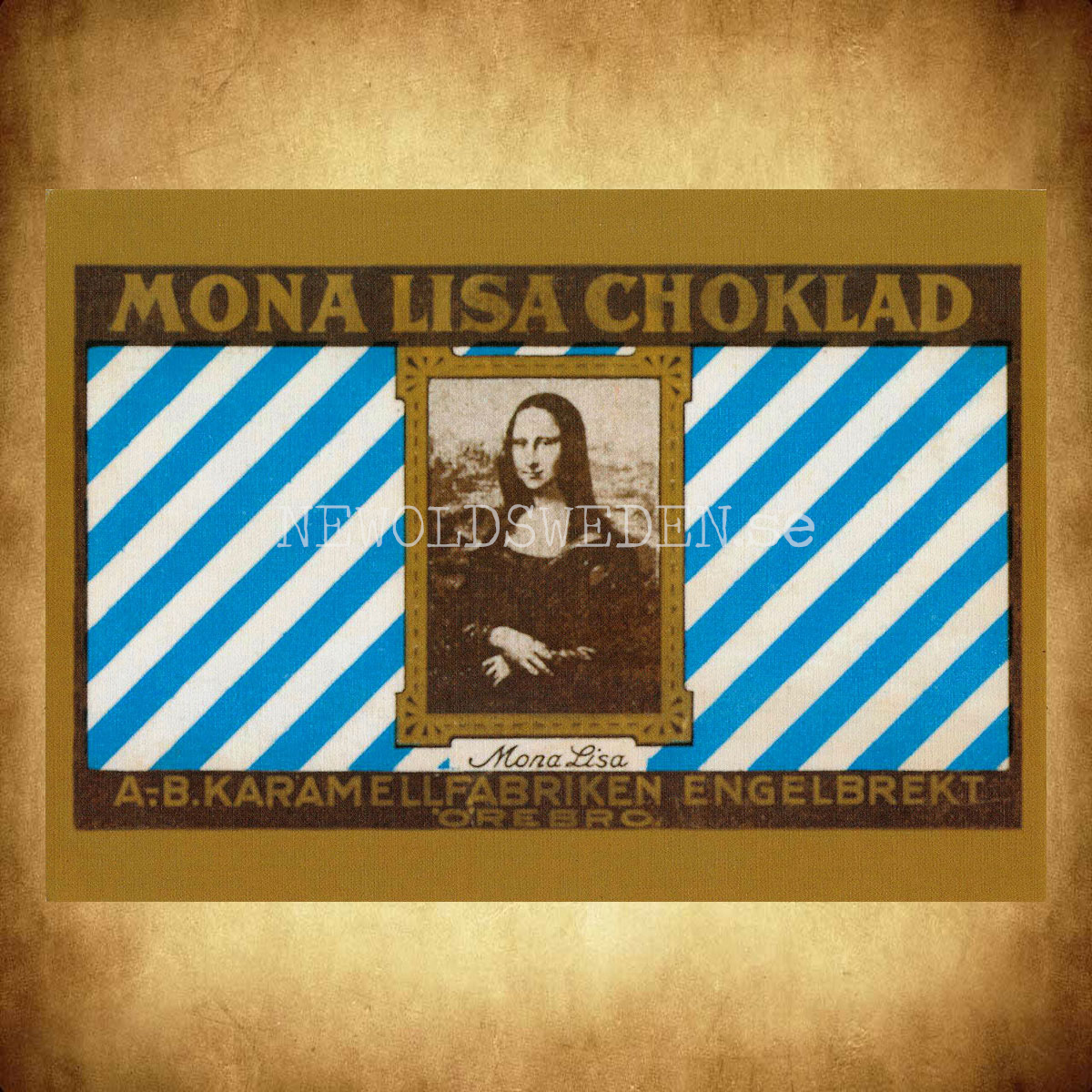 KARAMELL FABRIKEN ÖREBRO - MONA LISA CHOKLAD - Vykort A5 - 2