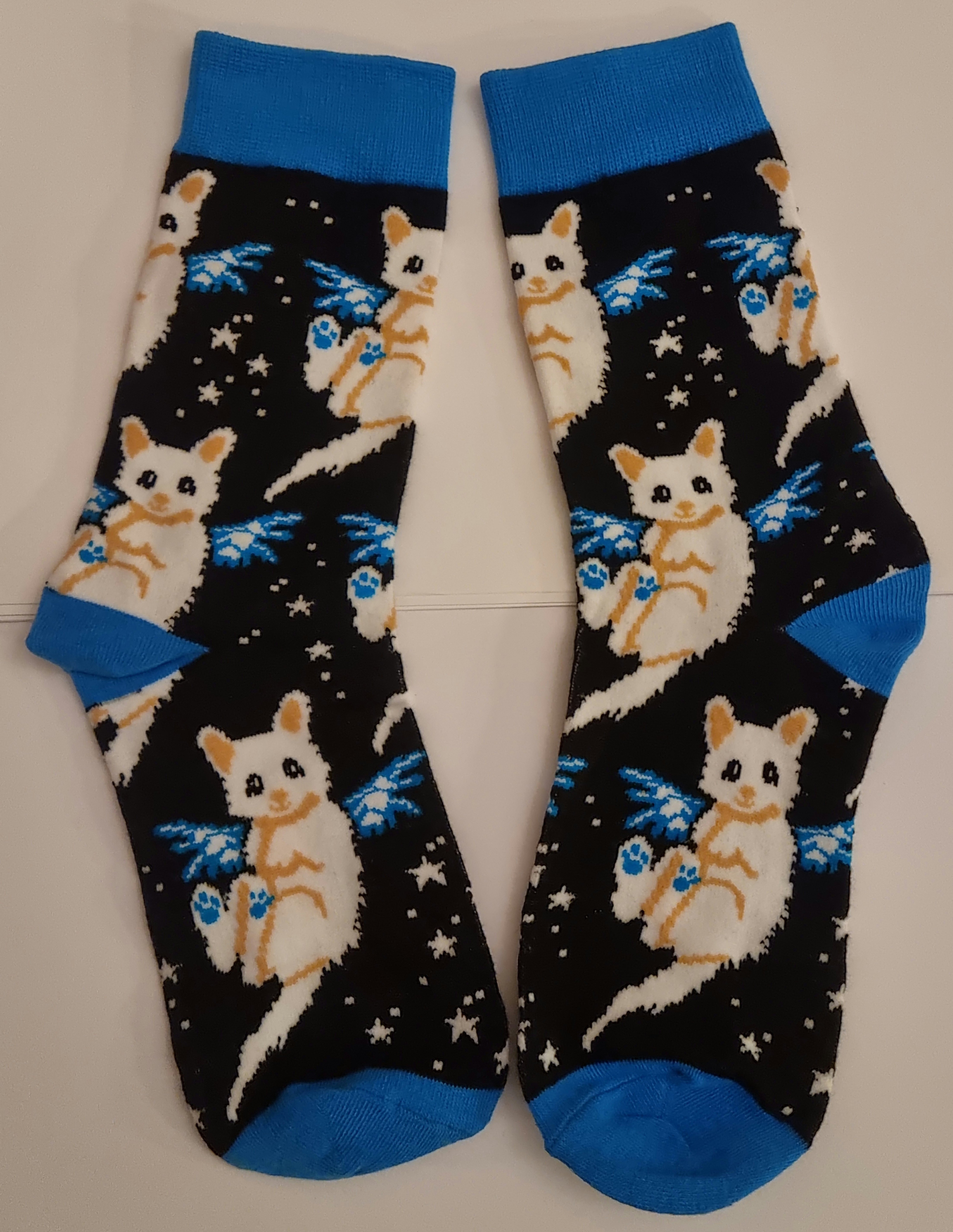 Strumpor "Änglakatter, svart-blå"