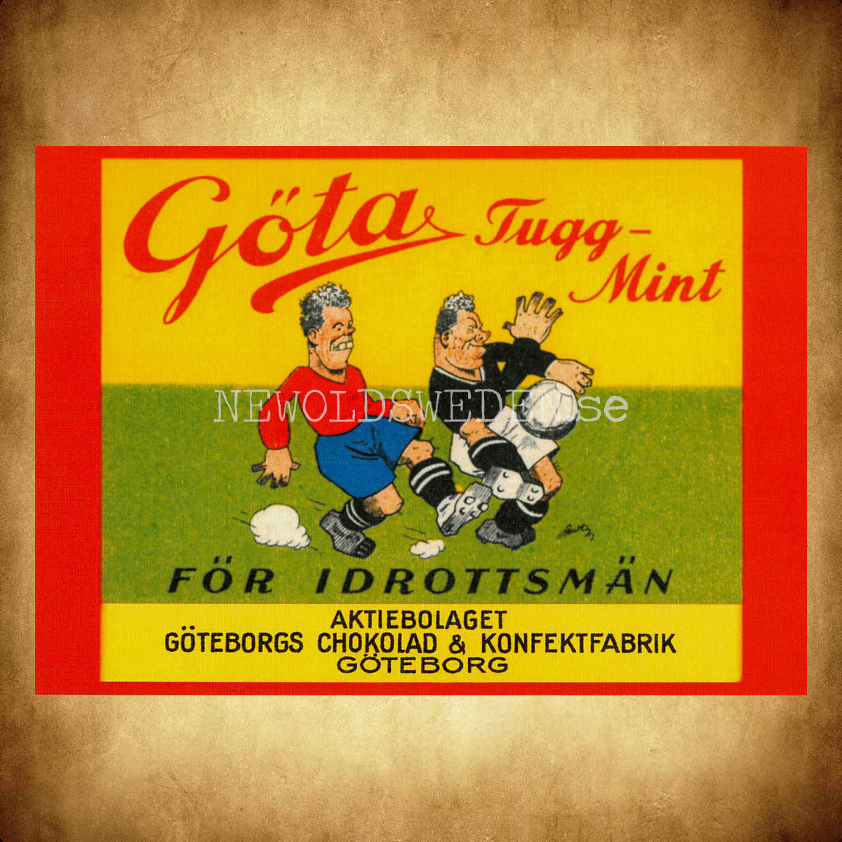 GÖTEBORGS CHOKLAD & KONFEKTFABRIK - Götas Tugg-Mint - Vykort A5 - 2