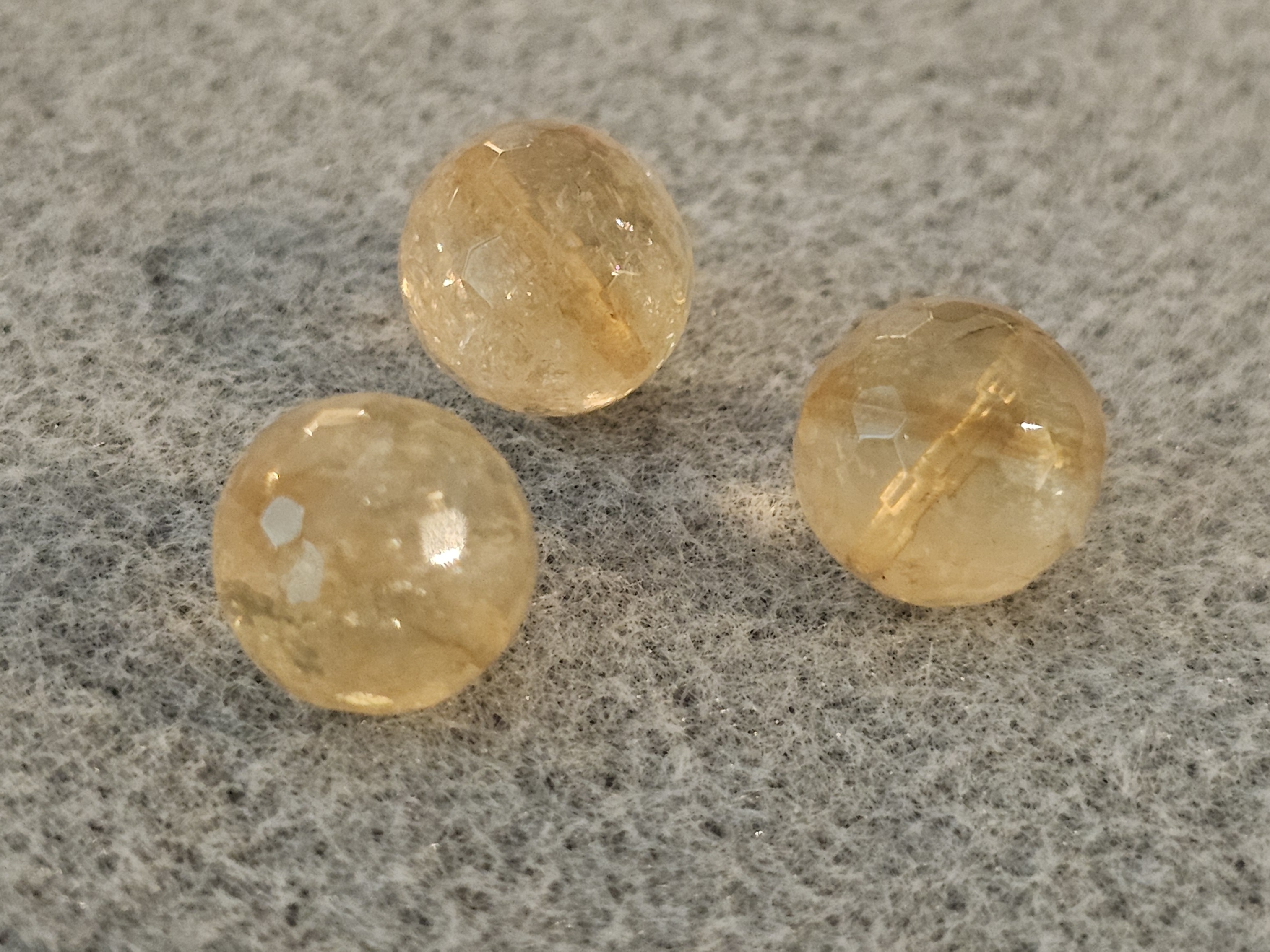 Citrin, rund fas. 12mm 3st/fp Pris/fp
