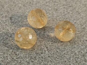 Citrin, rund fas. 12mm 3st/fp Pris/fp