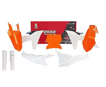 RTECH, PLASTKIT, KOMPLETT, O.E.M SVART VIT ORANGE, KTM 125-450cc
