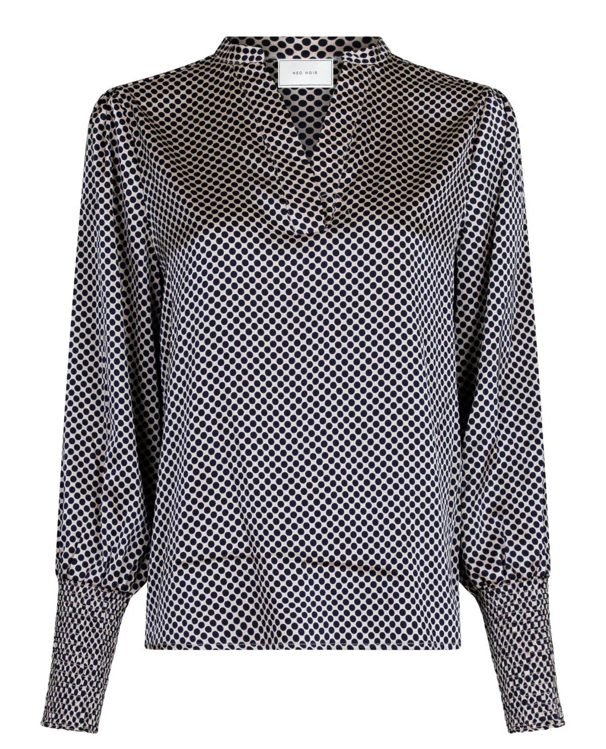 Neo Noir Landa Multi Dot Blouse, Dark Navy