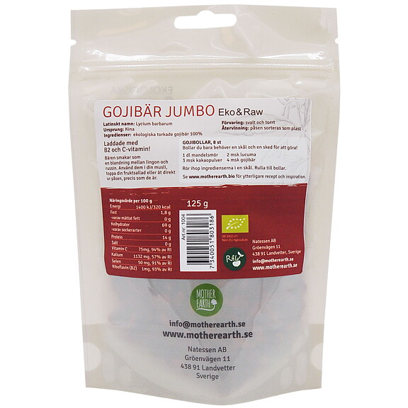 Gojibär Jumbo 125g MotherEarth