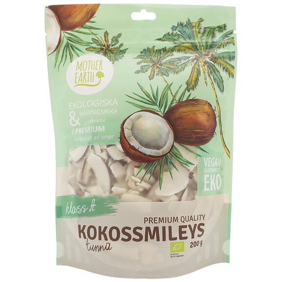 Kokossmileys torkade tunna 200g Mother Earth