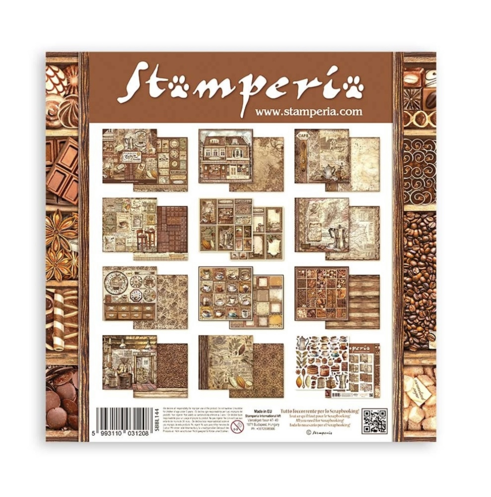 Stamperia Paper Pad 12X12 - Coffee and Chocolate - 10